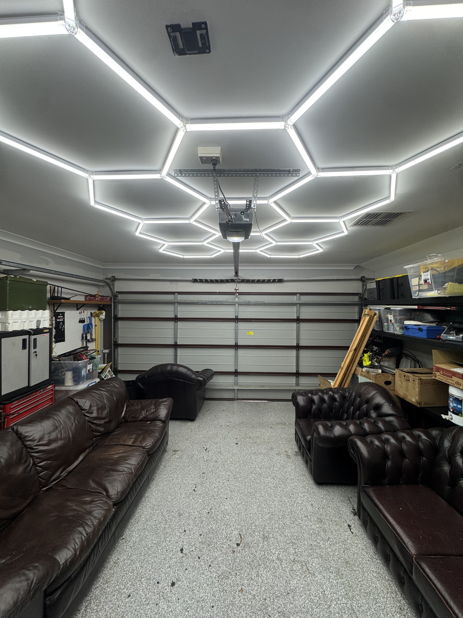 Hex lights in man cave gaming room – Studio Hex Australia