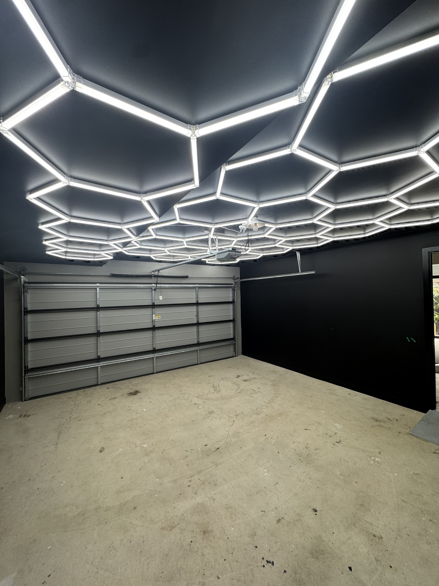 Hex LED lights in home workshop – Studio Hex Victoria